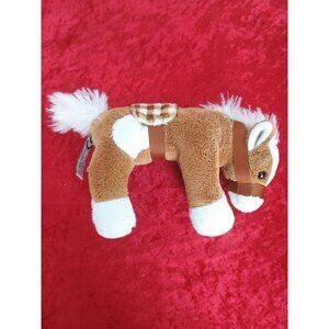 Prextex Plush Horse Toy Brown & White With Saddle 5 inches
